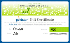 Have A Night Out On Me! Gift Certificate